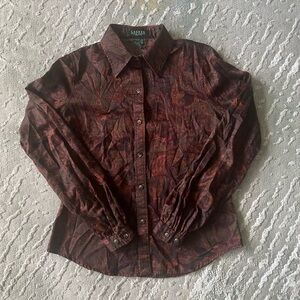 Ralph Lauren Burgundy Paisley Shirt